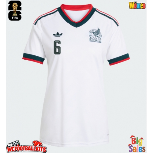 Mexico Erik Lira #6 Replica Away Stadium Shirt for Women World Cup 2026 Short Sleeve